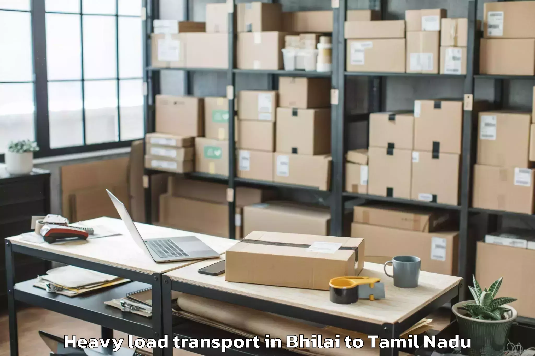 Reliable Bhilai to Ettayapuram Heavy Load Transport